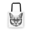 Eyeglass cat Tote bag