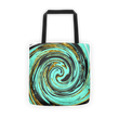 Turquoise marble swirl Tote bag