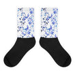 Blue vine Black foot socks - Hutsylife