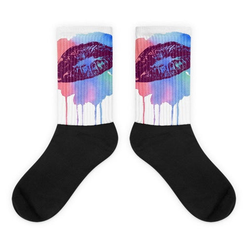 Raster lips Black foot socks - Hutsylife