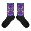 Purple geometric Black foot socks - Hutsylife