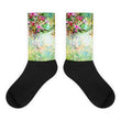 Green lush Black foot socks - Hutsylife