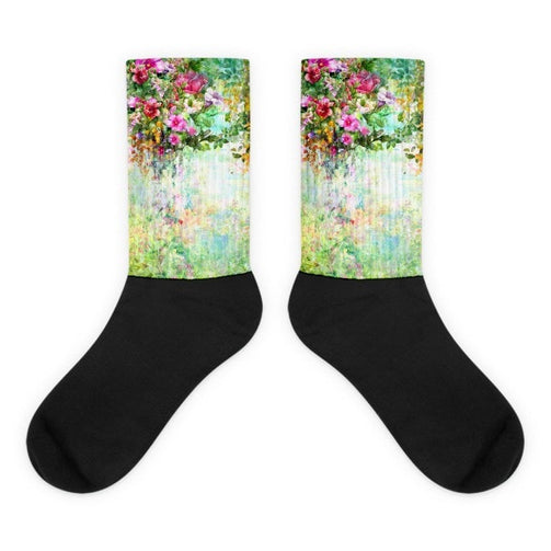 Green lush Black foot socks - Hutsylife