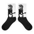 Velociraptor stare Black foot socks - Hutsylife