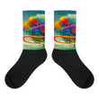 Rainbow extinguisher Black foot socks - Hutsylife