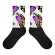 Birds feather Black foot socks - Hutsylife