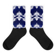 Blue white flow Black foot socks - Hutsylife