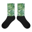 Tropical leaves Black foot socks - Hutsylife