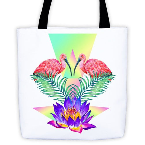 Flamingo lotus Tote bag - Hutsylife