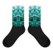 Teal Morocaan floral Black foot socks - Hutsylife