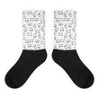 Cat doodle Black foot socks - Hutsylife