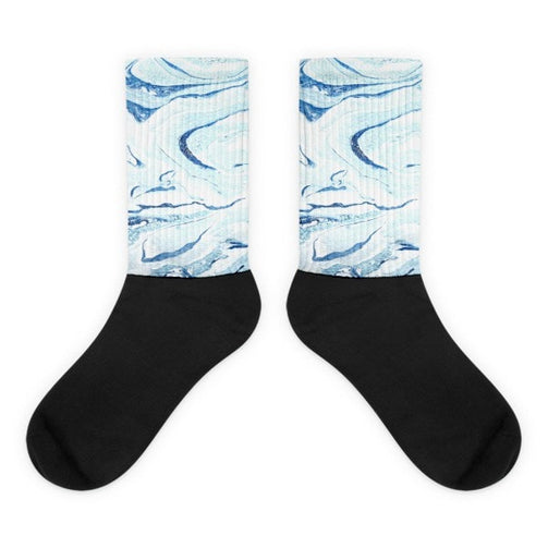 Aqua marble Black foot socks - Hutsylife