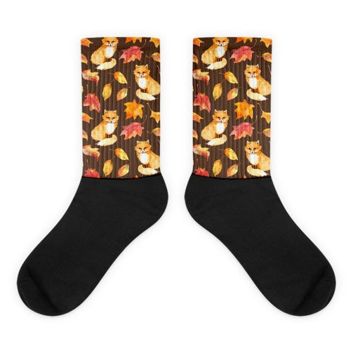 Fox Autumn Black foot socks - Hutsylife