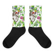 Heart blossom Black foot socks - Hutsylife