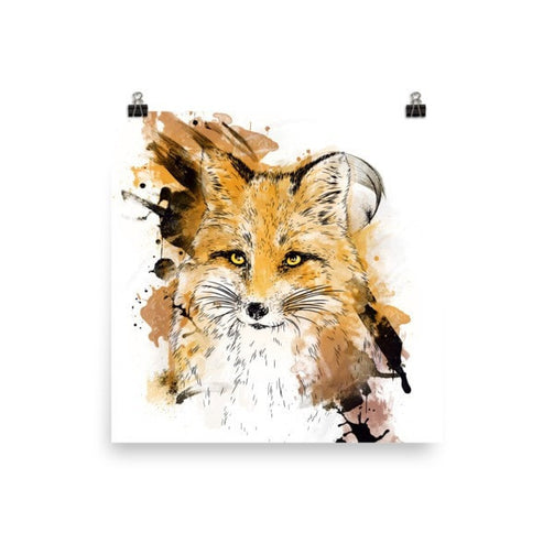 Watercolor fox Poster - Hutsylife - 1