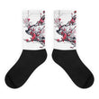 Plum blossom Black foot socks - Hutsylife