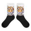 Tiger watercolor Black foot socks - Hutsylife