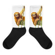 Watercolor sloth Black foot socks - Hutsylife