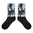 Blue flame Black foot socks