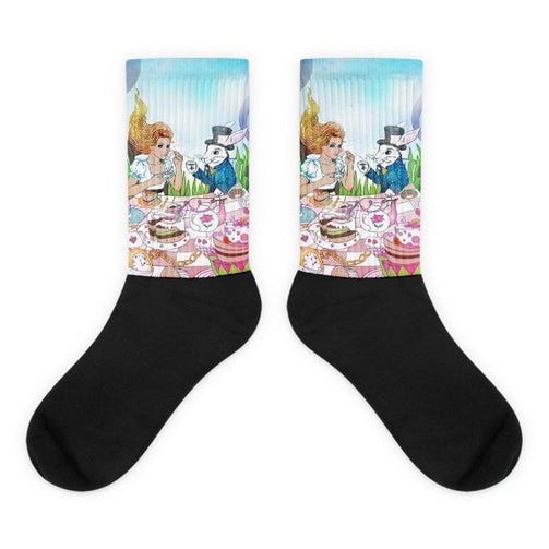 Alice in Wonderland Black foot socks - Hutsylife