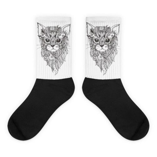 Zendala cat Black foot socks - Hutsylife