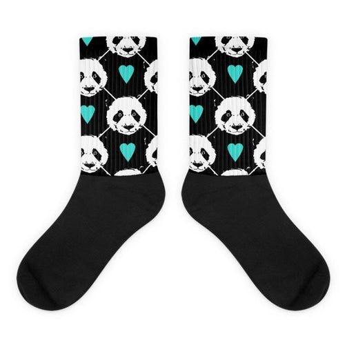 Heart Panda Black foot socks - Hutsylife