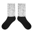 White Calligraphy Black foot socks - Hutsylife