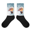 Fox in the snow Black foot socks - Hutsylife