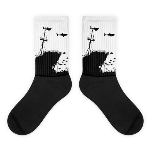 Sinking ship Black foot socks - Hutsylife