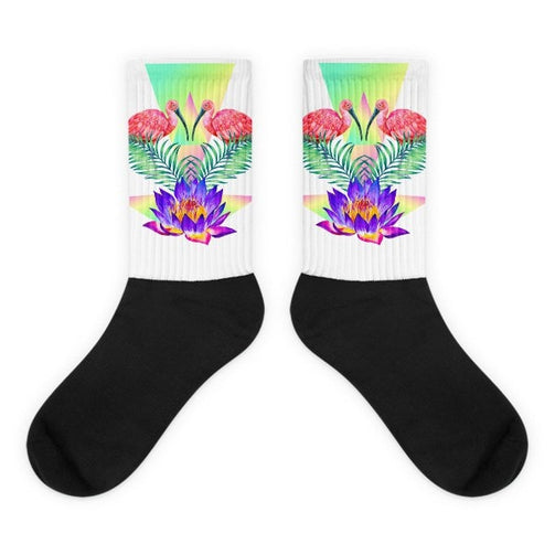 Flamingo mirror Black foot socks - Hutsylife