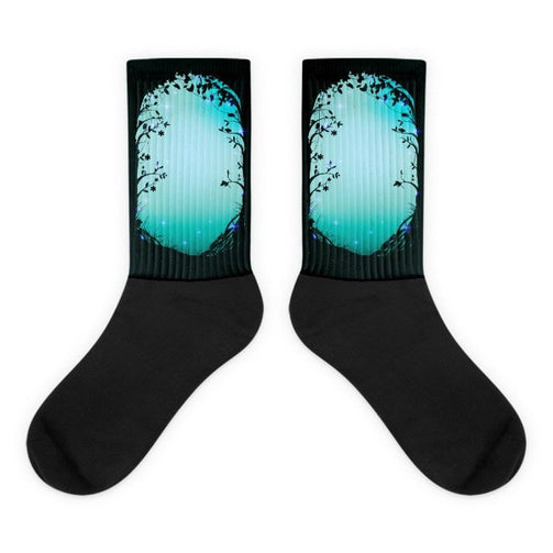 Green forest way Black foot socks - Hutsylife