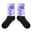 Indigo floral Black foot socks - Hutsylife